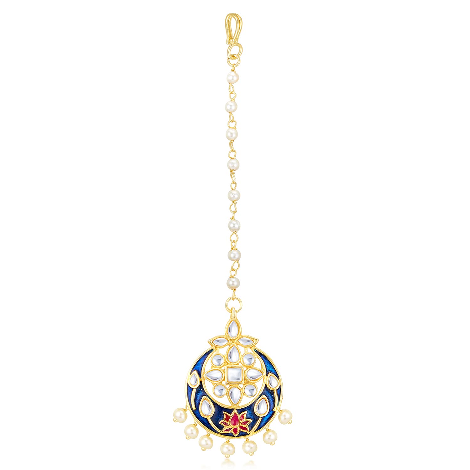 Sukkhi Marvellous Kundan Gold Plated Meenakari Pearl Maangtikka for Women (SKR85499) (B09QXDSLG5) Amazon Price History, Amazon Price Tracker