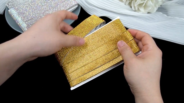 Tetutor Lot De 6 Rouleaux De Ruban De Strass En Résine Argentée Pour Travaux Manuels, Tissu, Voiture, Chaussures, Décoration