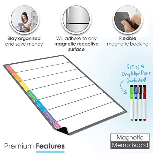 TMS magnetische wekelijkse planner en organisator A3 | Portret Aanpasbare Whiteboard voor gezins/zakelijke taak en… - Image 3