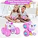 Remote Control Car for Girls, 360° Rotating, 4WD RC Stunt Cars, Unicorn Monster Truck Toys with Light and Music, 2.4 GHz, Rechargeable, Various Terrain Pink Car, Girl Christmas, Birthday Gift Age 3-10