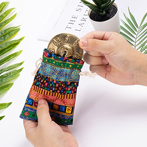 Boao Tibetan Tingsha Cymbals Meditation Chime Bells With Tibetan Drawstring Cloth Bag thumb #4