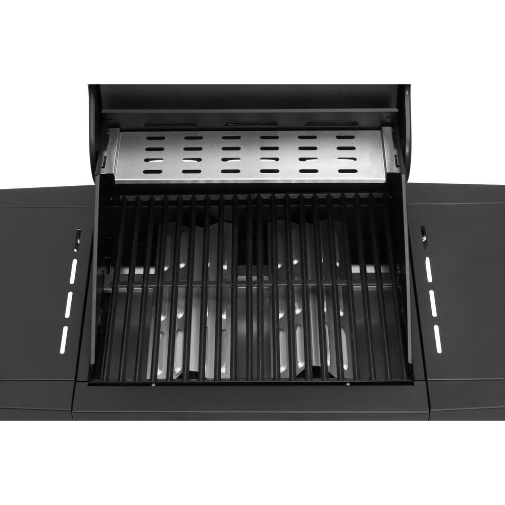 Barbecue a Gas Professionale Acciaio Inox 2 Fuochi con Termometro e Ruote Bloccabili