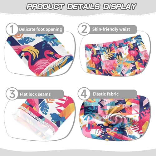 KLL Flamingo Christmas Pink Toddler Girls Athletic Leggings Comfortable High Waisted Pants Running3