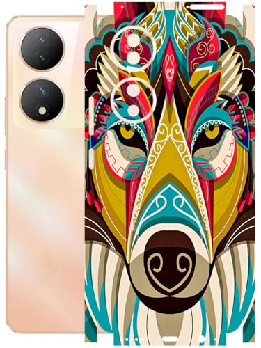 Image of AtOdds - Full Body Back Screen Guard Protector Film - Lamination Wrap Skin Sticker Compatible with VIVO Y100A | Scratchproof Matte Finish (Mighty Wolf)