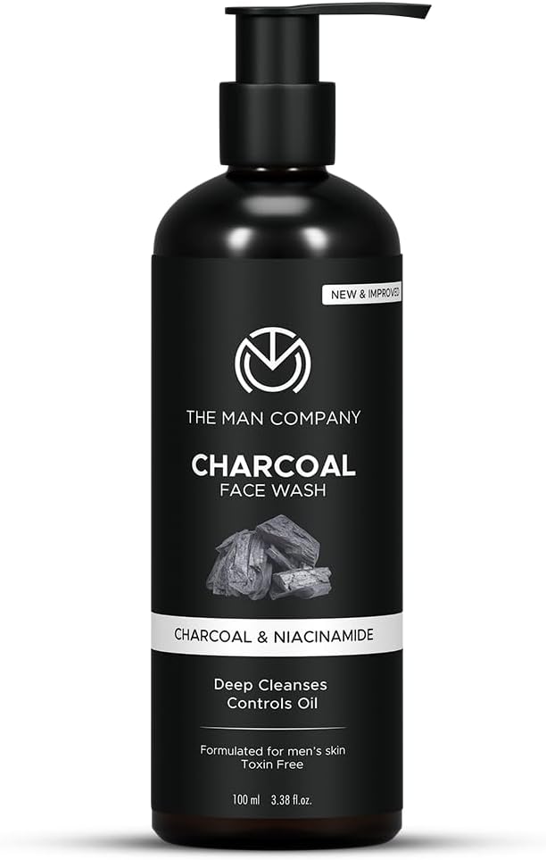 The Man Company Activated Charcoal Face Wash for Men 100ml | Ylang Ylang & Argan Essential Oils | Anti Pollution, Acne Oil Control | Unclog Pores | Deep Cleansing | Blackheads Removal | All Skin Types