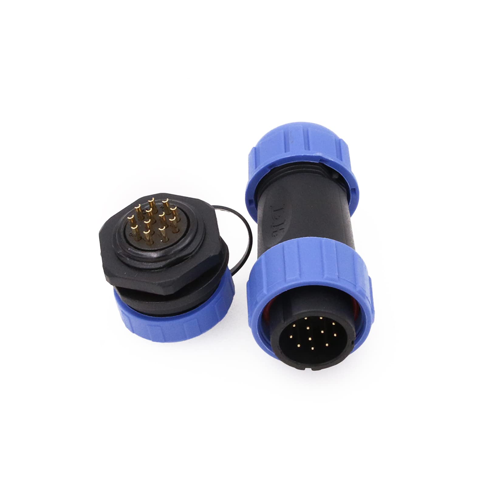 ZBLZGP SP21 12 Pin Industrial Electrical Cable Wire Connector,Panel Mount 21mm Waterproof Circular Electrical Wire Connector,Cable Plug Socket High Voltage Bulkhead Heavy Connector
