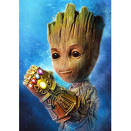 Kits de pintura de diamantes 5D, pintura de punto de cruz de Alien Groot Magic WOWDECOR con taladro completo para bricolaje con diamantes Cover