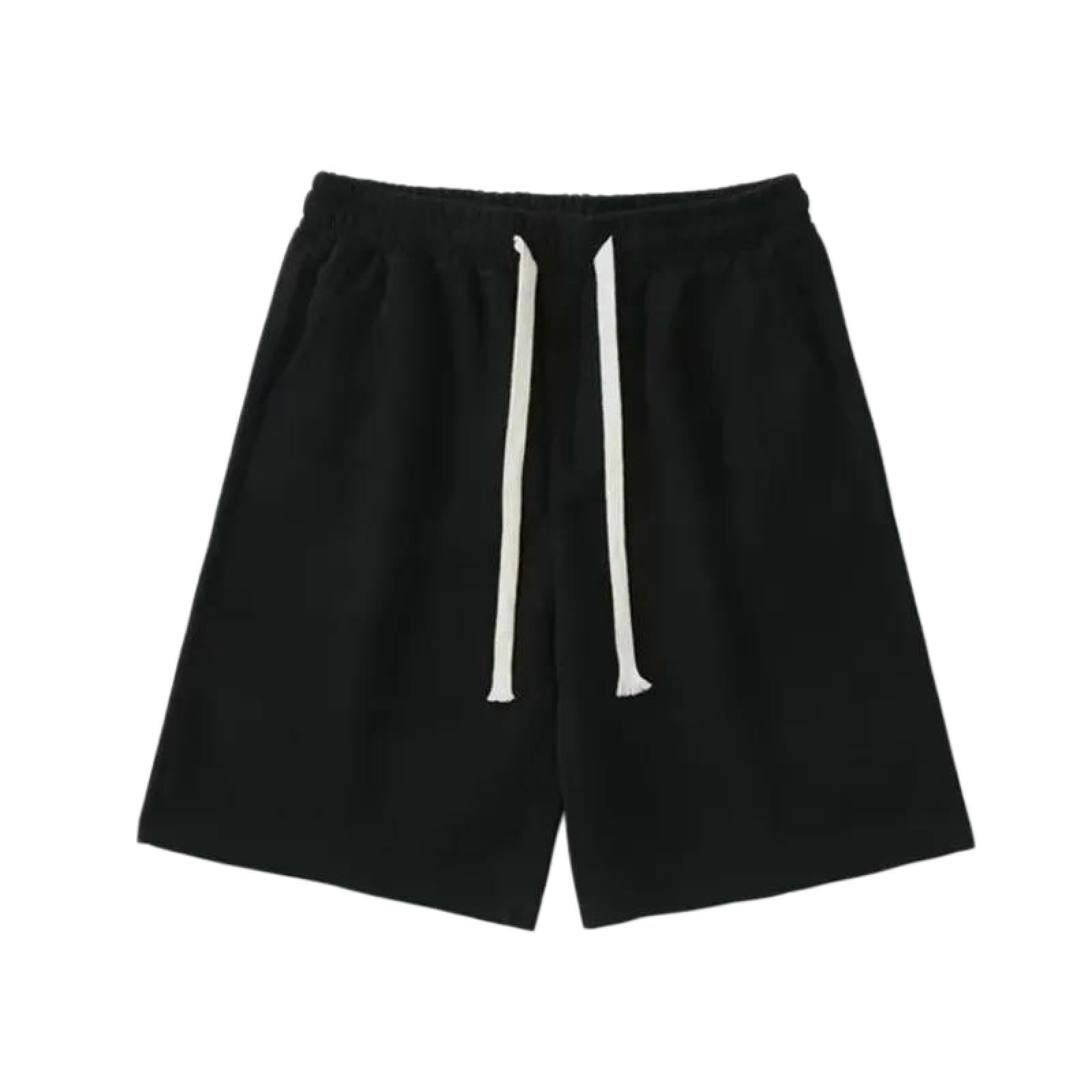 BQDPYZBD men's shorts Thin Loose Outdoor Sports Straight Legs Sleek Fitness Shorts-黑色-3xl