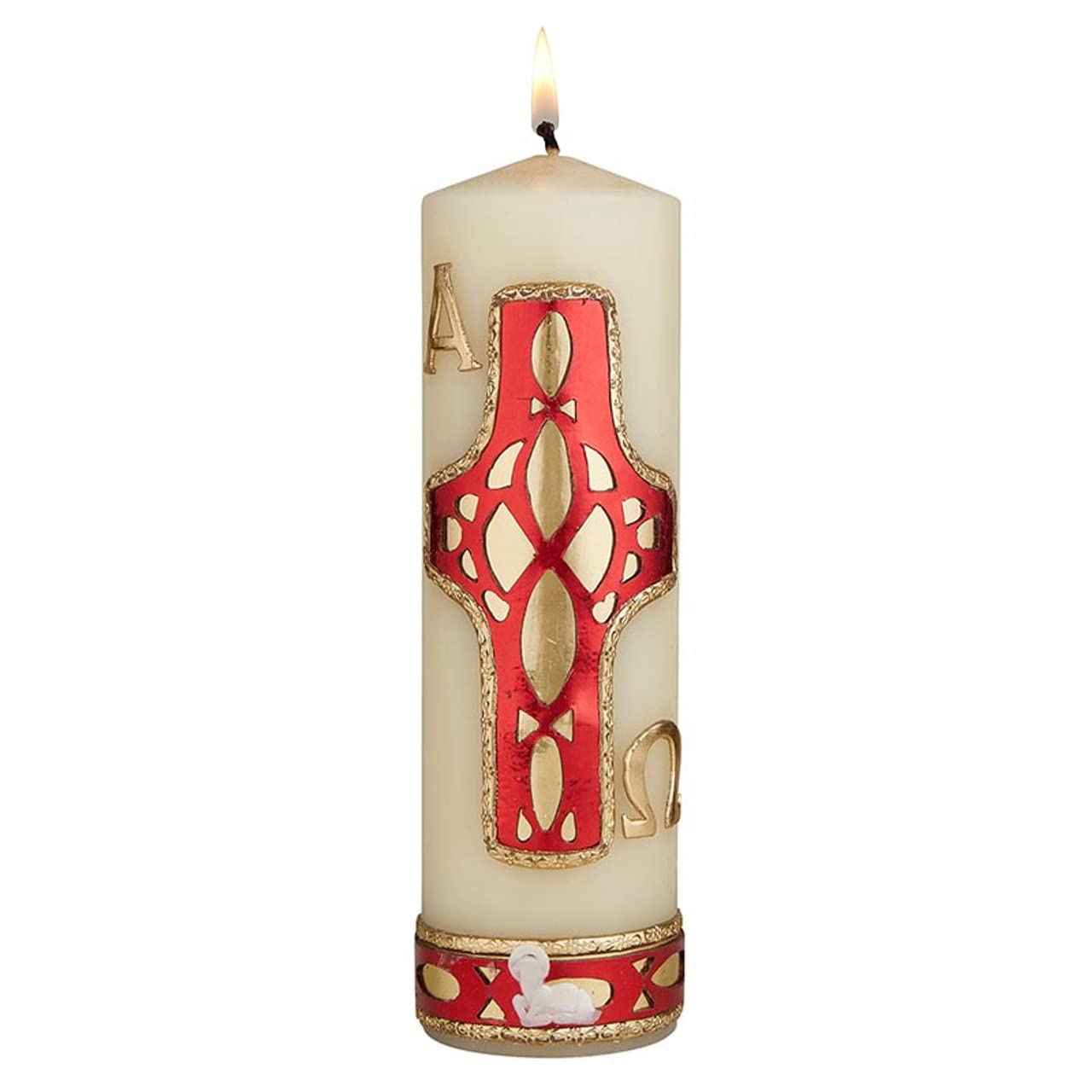 Trinity Church Supply Family Prayer Candle Easter Mosaic Unscented Dinner Candles, 2-1/2 Inch x 8 Inch, Pack of 2