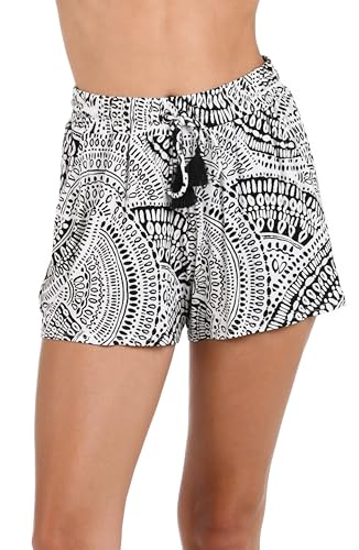 La Blanca Traje de baño corto de playa estándar para mujer, Marfil/atrapasueños, M