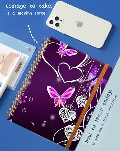 Carnet de notes ligné ZHIZHEND avec couverture rigide chic et reliure double spirale robuste