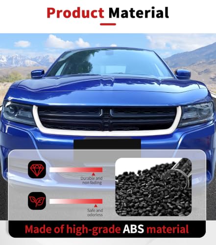Image of Voodonala for Charger Front Grille Inserts Trim for 2015-2023 Dodge Charger, Radiator Grill Cover Protector, ABS White Exterior Accessories, 2PCS