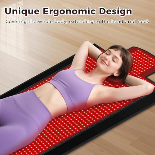 Couverture de lumière rouge 1370 LED double puce avec 3 modes et timer