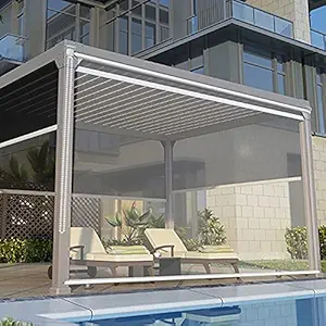 YXX Plastic Waterproof Clear Roll Up Blinds for Outdoor Garden, Balcony, Patio Door, Pergola & Gazebo - Indoor Window Roller Shades with Fittings, Thick 0.5mm (Size : 85cm - 160cm(33.5