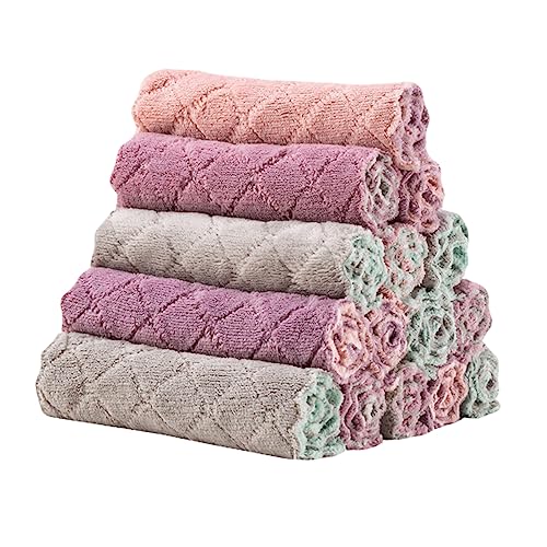 DEARMAMY 15Piezas Toallas de Cocina Doble Cara Paños Absorbentes Limpieza Microfibra Suave y Lavable Platos y Utensilios