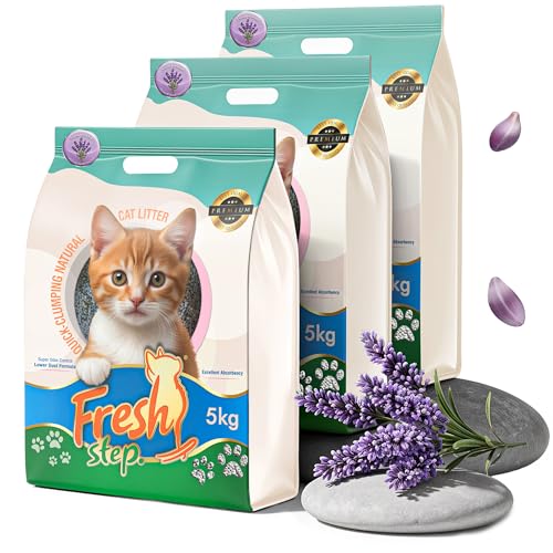 Image of Fresh Step Lavender Flower Scented Cat Litter - 15kg | Ultra Absorbent, Quick Clumping, Odor Control, Dust-Free Formula for Cats