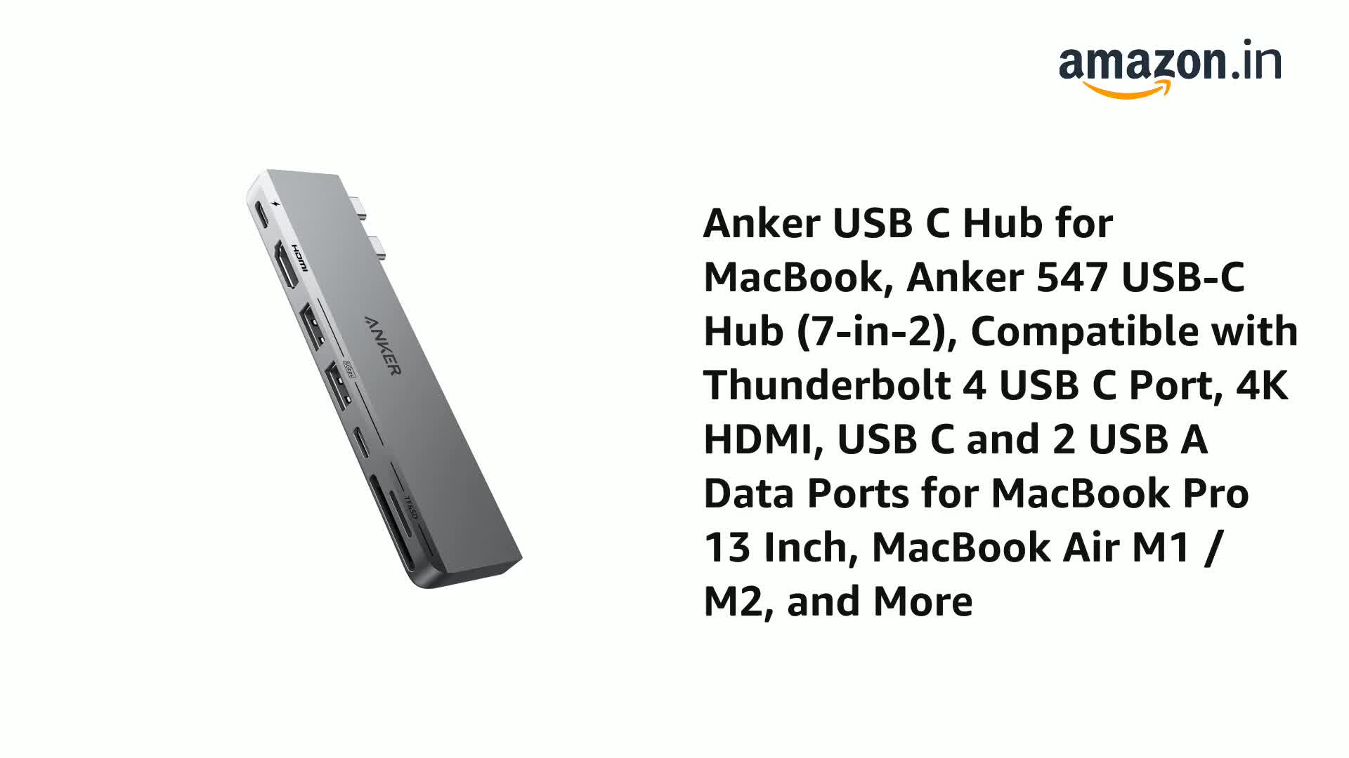 Anker Hub USB C 7 en 2 pour MacBook Pro 13