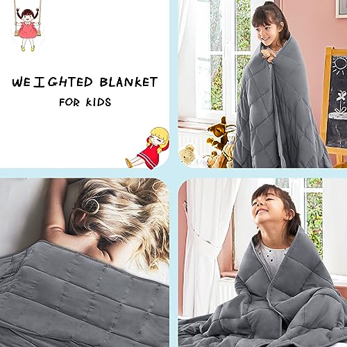 CYMULA Weighted Blanket Kids 5 Pounds (36''*48'' Small Size) - Cooling Breathable Children Heavy Blankets Summer Winter - Ultra Microfiber Soft Comfort with Glass Beads - Gifts for Boys/Girls