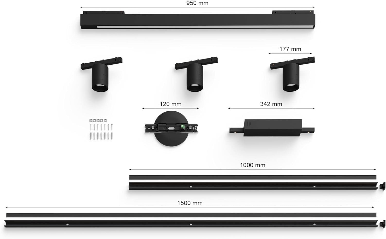 Philips Hue White & Color Amb. Perifo Set 3-er Spot & Lightbar & Tap Dial Switch Drehschalter, schwarz, personalisierbar via Hue App