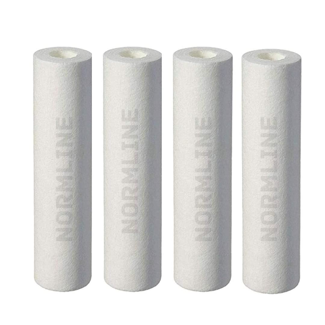 NORMLINE 10 Inch PP Spun Filtter Cartridge Compatitabal for 10 Inch Pre-Filter Bowl Housing of Water Purifier (Pack of 4Pis) Model-Standard
