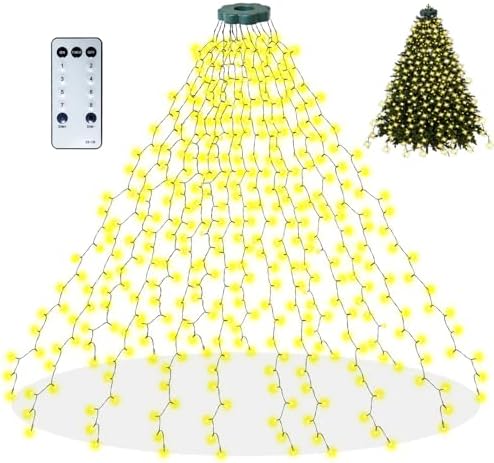 Christmas Tree Lights, 400 LED Christmas String Lights for Tree with Memory Function & 8 Modes, 6.6FT x 16 String Lights Indoor, Xmas Tree Lights for Christmas Decorations, Xmas Gift