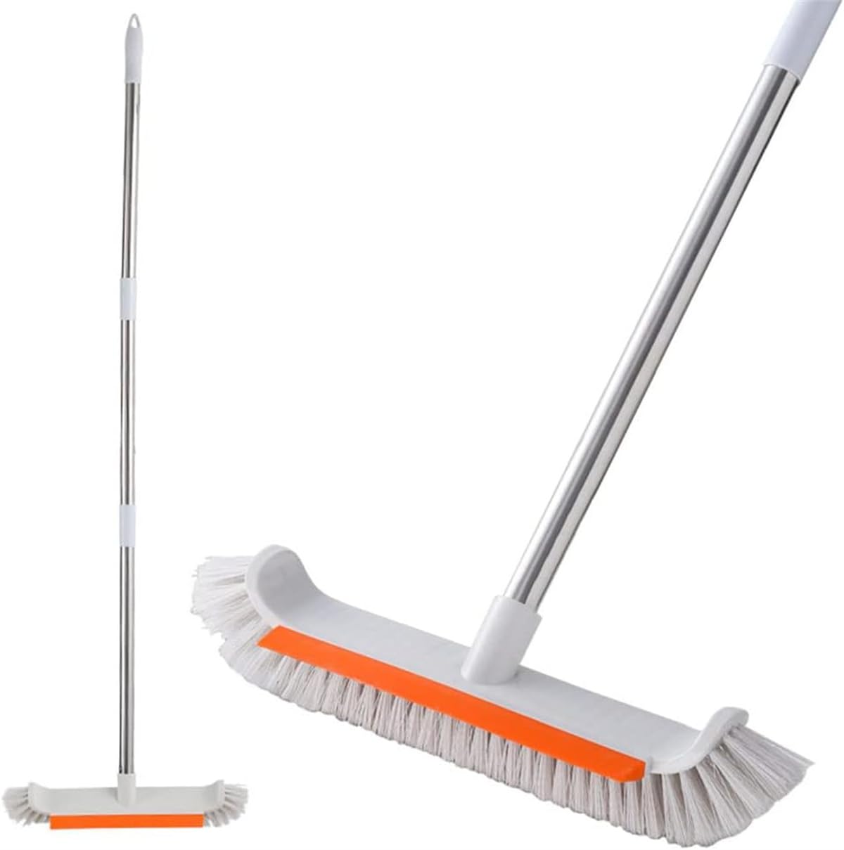 Pool Brush with Curved Edges, Extra-Wide Heavy Duty Pool Cleaning Brush with Reinforced Aluminum Back, Strong Bristles, Fits Standard Pool Poles –