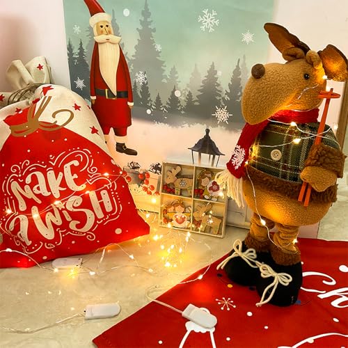 LEECOCO led lichterkette mit batterie, außen, mit klein (zusätzlich 5 Batterien), (10 Pack 1M 10 LEDs, Warmweiß)