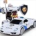 Kikioo Auto della polizia One Touch Transform Transformer Telecomando Auto 1:14 Radio Control RC Elettrico Ricaricabile Drifting Dasher Stunt Vehicle Lampeggianti Robot Robots Best Gifts For Kids Bian