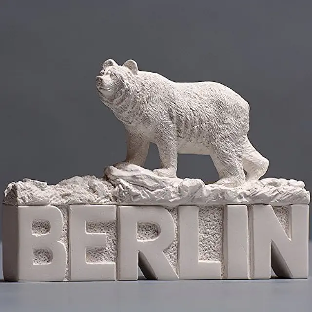 Berliner Bär Skulptur aus Zellan - Handarbeit Made in Germany, 14cm