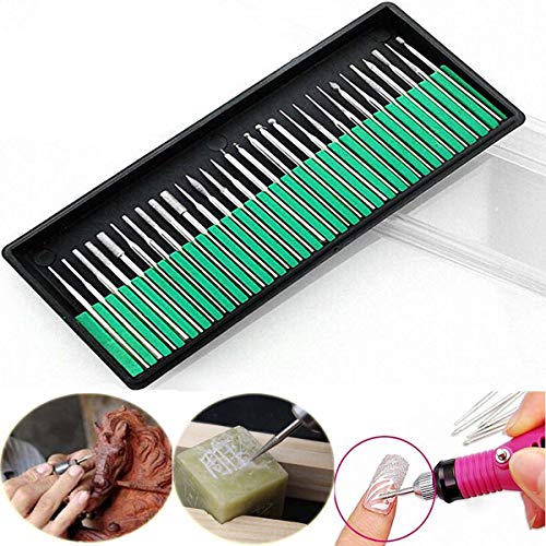 Image of DIY Crafts Pack Of 1 Set, Design No #1, 30X Diamond Burr Bits Drill for Engraving Carving DIY (Pack Of 1 Set, Design No #1)