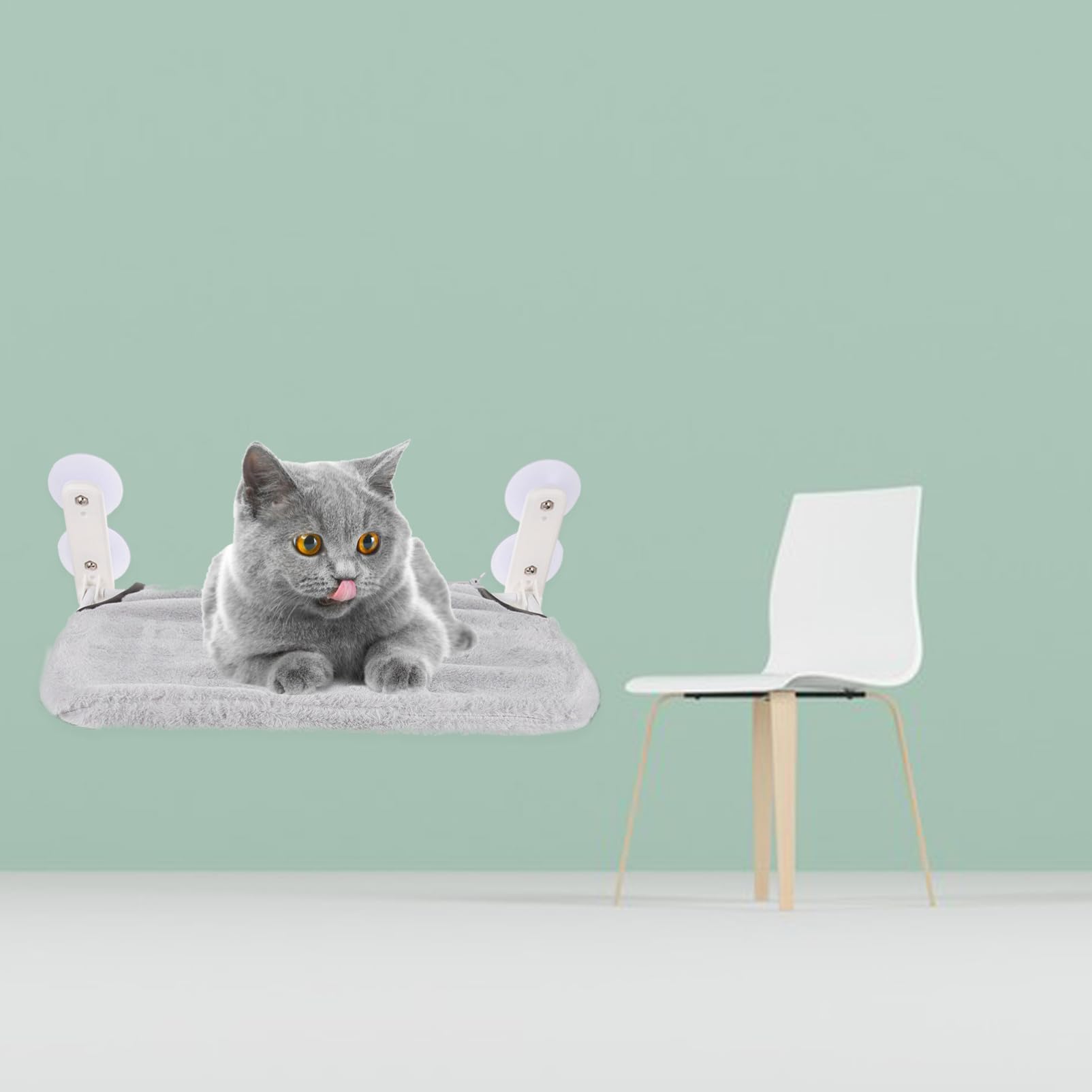 HANABASS Cat Window Perch Hammock per Gatti con Ventose Lettino da Finestra Design Pratico per Relax e Gioco di Gatti