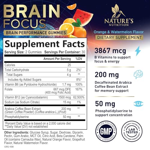 Nature'S Nutrition NNBRAINFOCUSGUMMIES60 Brain Supplement For Memory & Focus thumb #1