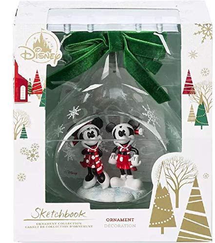 ORNAMENT Mickey and Minnie Mouse Glass Drop Sketchbook 2019