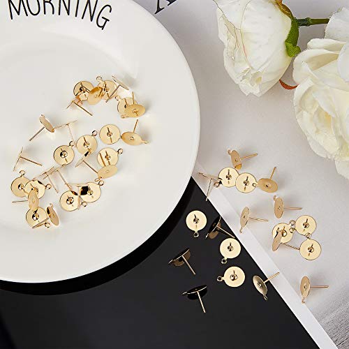 UNICRAFTALE 100pcs Dorato Piatto Tondo Bianco