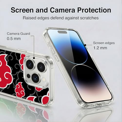 Coque antichoc Naruto Akatsuki iPhone 14 Pro compatible avec recharge MagSafe - 5