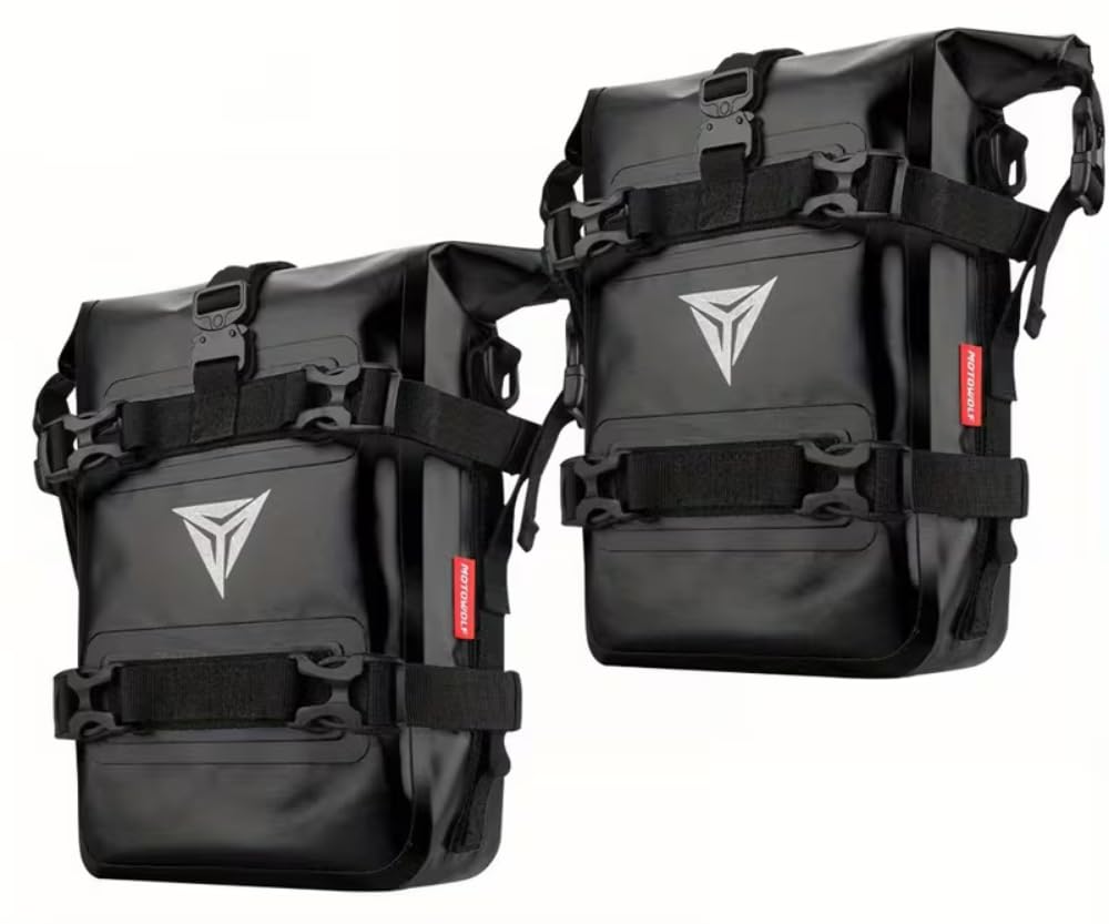 Generisch 2X Tasche für Motorrad Sturzbügel 5-8 Liter Wasserdicht mit verstellbaren Gurten