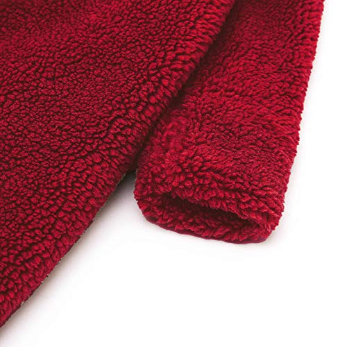 RNTOP Toddler Baby Girls Faux Furry Teddy Long Coat Kids Winter Warm Fleece Jacket Outwear Thicken (Red, 5-6 Years)