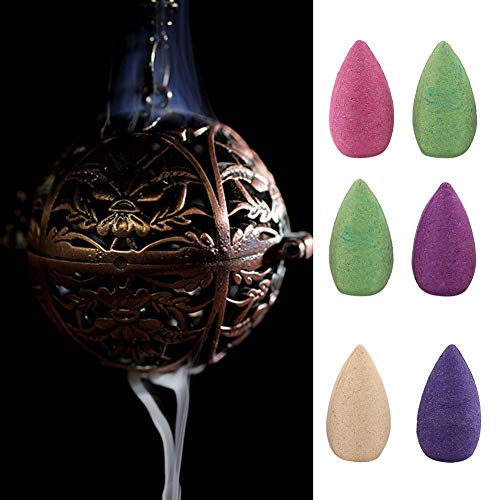 40PCS Incenso di Legno di Sandalo, Coni di Incenso...