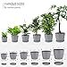 Faxinny Set of 6 Plastic Planters with Saucers,7.5/7/6.5/6/5.5/4.5 Inch Plant Pots with Drainage Hole and Tray for All Indoor Plants, Flowers, Snake Plant and Succulents,Grey