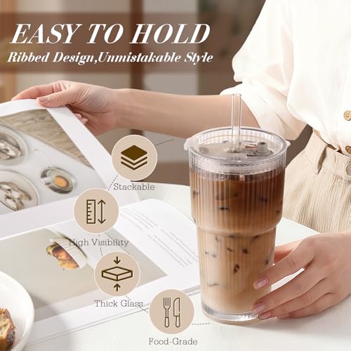 Iced Coffee Cups with Lids 4Pcs