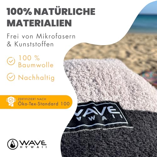 WAVE HAWAII Bade-Poncho Damen & Herren Soul, Größe M, 160-190cm, 100% Baumwolle Surf-Poncho für Erwachsene, Frottee-Handtuch mit hoher Wasserabsorption, Umziehhilfe Strand Erwachsene