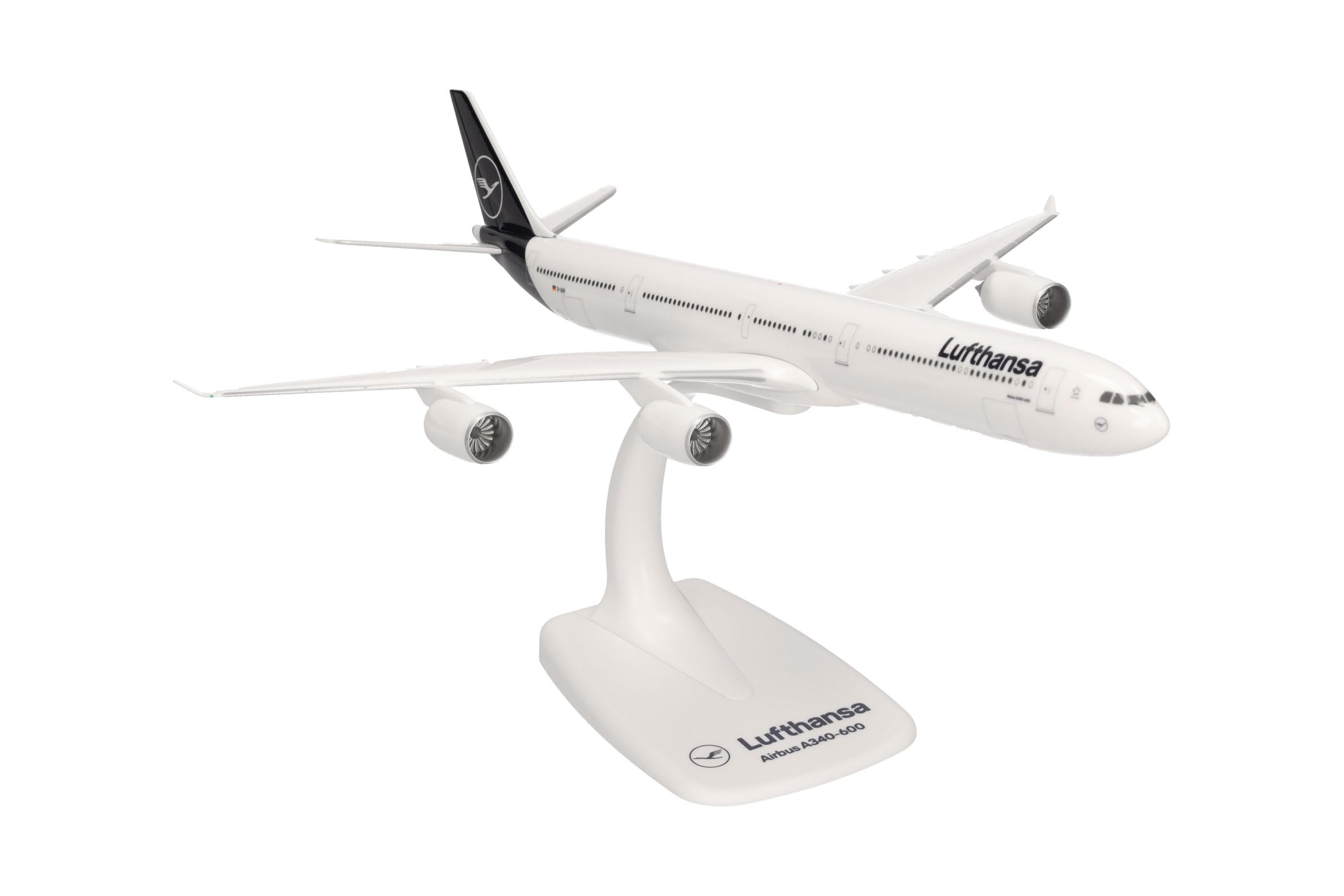 Herpa Snap-Fit Model Airplane Airbus A340-600 Lufthansa Lübeck