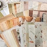 120 Stück Vintage Scrapbooking Papier Etikett für DIY Vintage Journaling papier Supplies,Journaling papier Supplies,Dekoratives Briefpapier für Scrapbooking Reisetagebuch