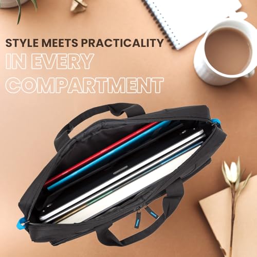 Image of RivaCase Regent 8059 Black Laptop Bag 17.3 Inches Smart Design Durability for both Versatility and Style Briefcase for Macbook, Gaming Laptop with Smart Organizer, Professional Bag for Business Travel