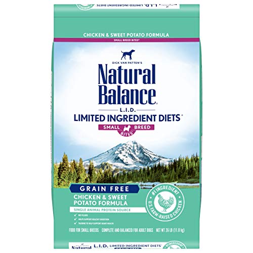 Natural Balance L.I.D. Limited Ingredient Diets Small Breed Bites Dry Dog Food, Chicken & Sweet Potato Formula, 26 Pounds