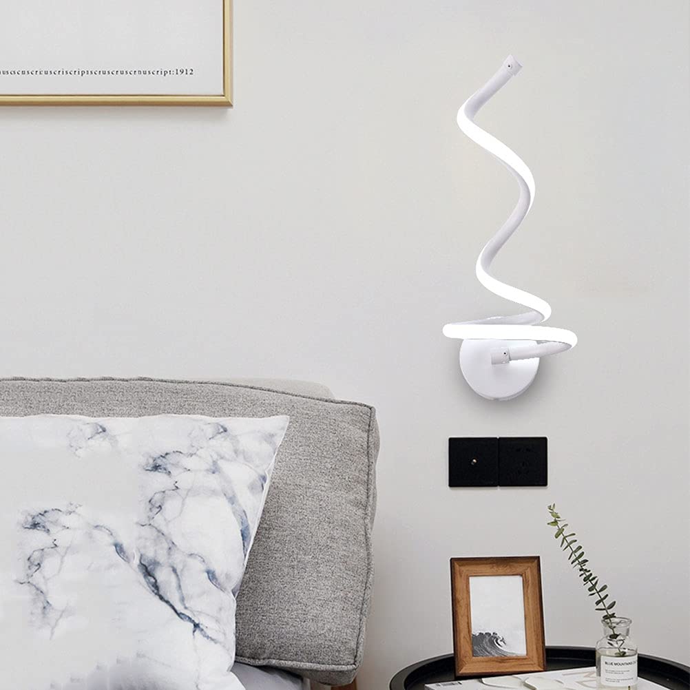 Lampa ścienna LED, spiralna, nowoczesna, kolorowa lampa ścienna z możliwością przyciemniania, 25 W, lampka nocna, oświetlenie wewnętrzne, do salonu, sypialni, korytarza,