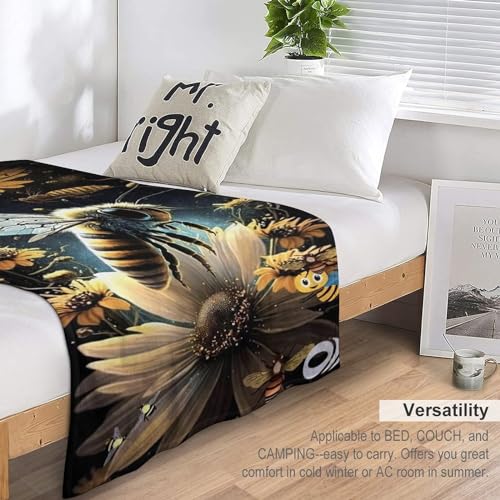 Manta de franela de abeja suave y cálida para cama o sofá 130x180cm 7