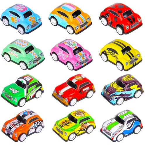 FeiOne 12 St&uuml;ck Aufziehauto, Spielzeugautos ab 2 Jahre, Spielzeugautos, Aautos ab 2 Jahre, Kleine Autos, Ostergeschenke Kinder Pull Back Rennfahrzeuge f&uuml;r 2 3 5 Jahre alte Jungen Party Taschen F&uuml;ller