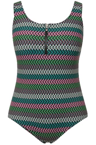 Maillot de bain une pièce noir Ulla Popken Alice 56 d'une élégance intemporelle avec fermeture éclair
