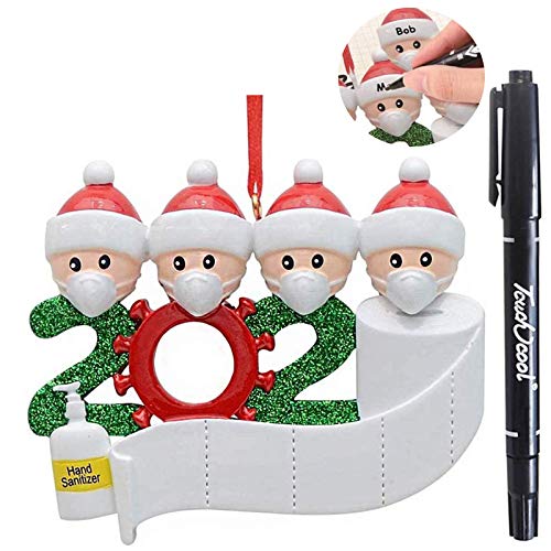 EddHomes Christmas Ornaments 2020 Personalized Christmas Ornaments with Masks, Christmas Tree Ornaments Quarantine SurvivorÂ Family Christmas Ornament for Kids Holiday Christmas Hanging Ornaments Gift